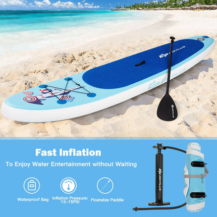Aufblasbares Stand Up Paddle Board 305 cm, Paddel, Pumpe, Rucksack