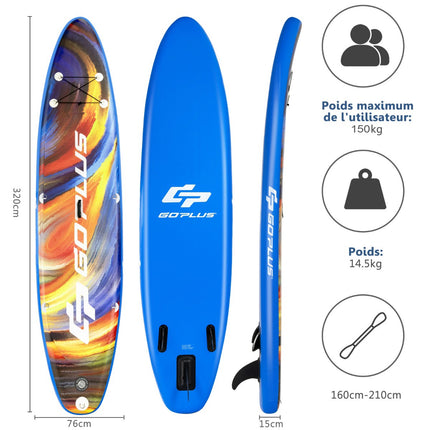 Planche de paddle gonflable 320 cm, siège, 150 kg
