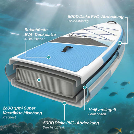 Aufblasbares Stand-Up-Paddle-Board, 320x82 cm, 160 kg Tragkraft