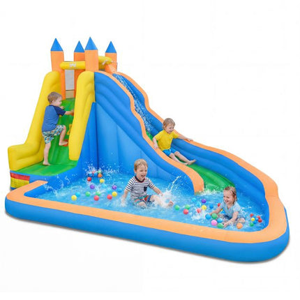 Aufblasbarer Wasserpark 3-in-1, Kurvenrutsche, Kletterwand