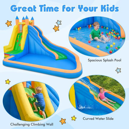 Aufblasbarer Wasserpark 3-in-1, Kurvenrutsche, Kletterwand