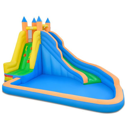 Aufblasbarer Wasserpark 3-in-1, Kurvenrutsche, Kletterwand