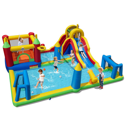Aufblasbarer Wasserpark mit Rutsche, Pool, Kletterwand