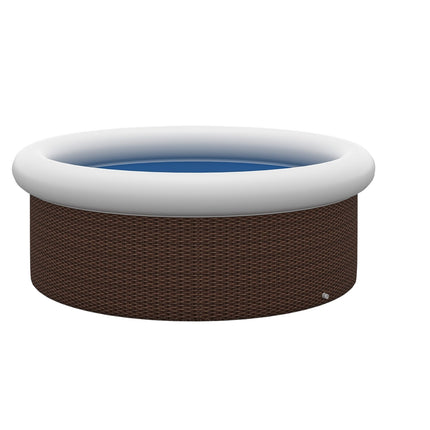 Piscine Hors Sol, Piscine Gonflable Pour 1 À 5 Personnes, Piscine Pour Jardin Et Terrasse, Effet Rotin, Ø300 X 76 Cm, Marron