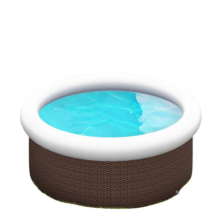 Piscine Hors Sol, Piscine Gonflable Pour 1 À 5 Personnes, Piscine Pour Jardin Et Terrasse, Effet Rotin, Ø300 X 76 Cm, Marron