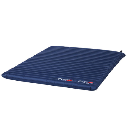Matelas Pneumatique Gonflable, Matelas De Camping, Tapis De Couchage, Pongé En Pvc Et Polyester, Bleu Marine, 195 X 138 X 10 Cm
