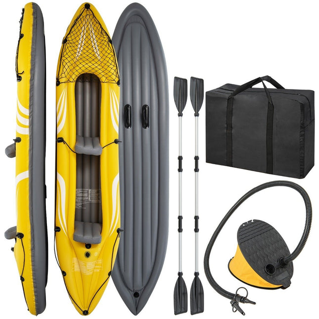 Aufblasbares Kajak für 2 Personen Tandemkajak mit abnehmbaren Sitzen 357 × 80 × 38 cm