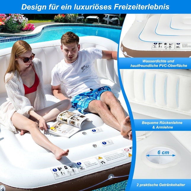 Plateforme de piscine gonflable avec auvent rétractable et amovible 180 x 180 x 160 cm