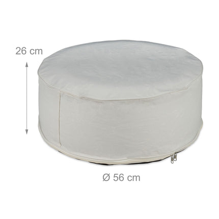 Tabouret gonflable blanc crème