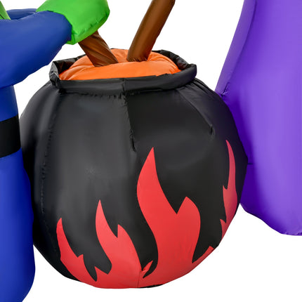 Aufblasbarer Halloween-Kessel mit LED-Beleuchtung, Polyester