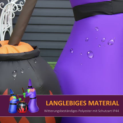 Aufblasbarer Halloween-Kessel mit LED-Beleuchtung, Polyester