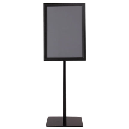 Infoständer A3 höhenverstellbar abnehmbarer Plakatständer silber/schwarz 42 x 29,5 cm-schwarz