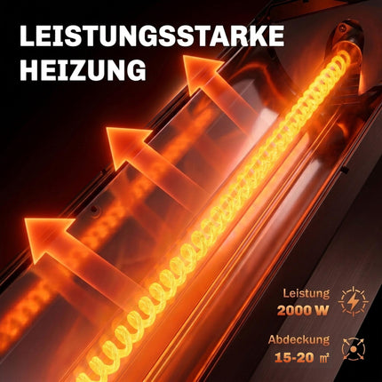 Infrarot-Terrassenheizstrahler 2000W, Kohlefaser, Fernbedienung