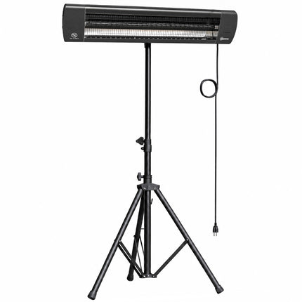 Chauffage de terrasse infrarouge 2500 W, support réglable, télécommande