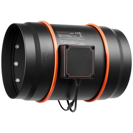 Inline Duct Fan 203mm, 807 CFM EC Motor, App Control