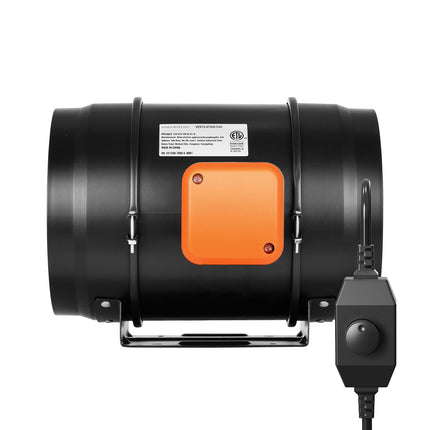 Inline Duct Fan 8 Inch 506 CFM, Variable Speed Controller