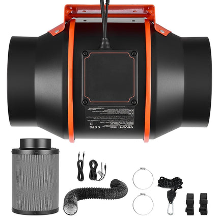 Inline Duct Fan Kit, 6-Inch 402 CFM, App Control, Carbon Filter