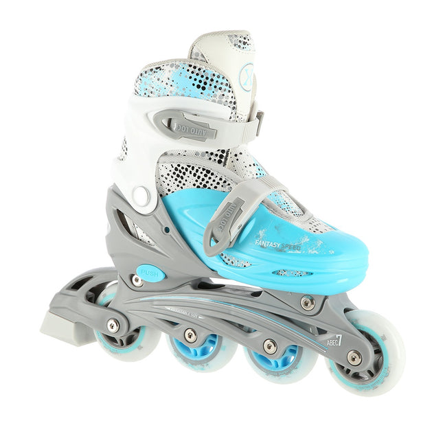 Patins à roues alignées/à glace, 4 en 1, bleu, taille M (35-38)