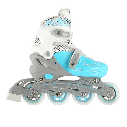 Patins à roues alignées/à glace, 4 en 1, bleu, taille M (35-38)