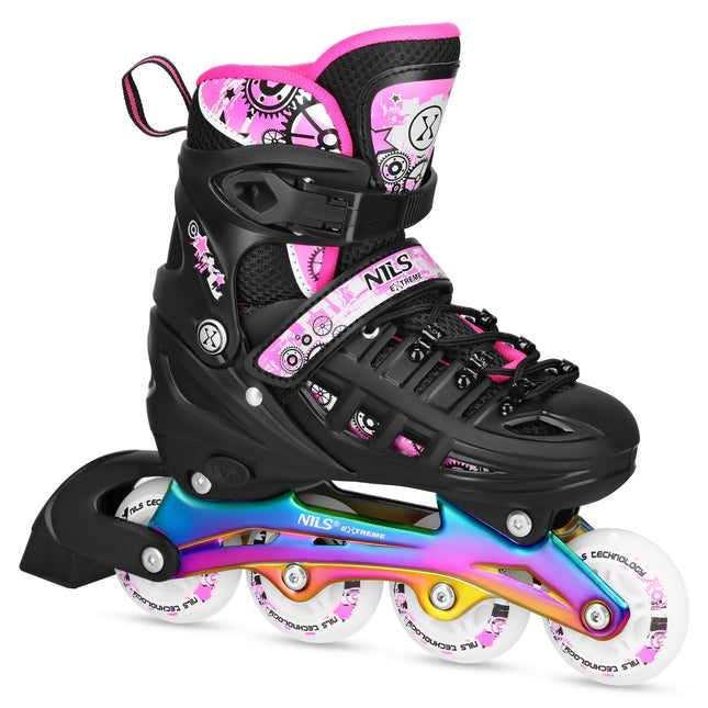 Patins à roues alignées/à glace, 4 en 1, LED rose, taille L (39-42)