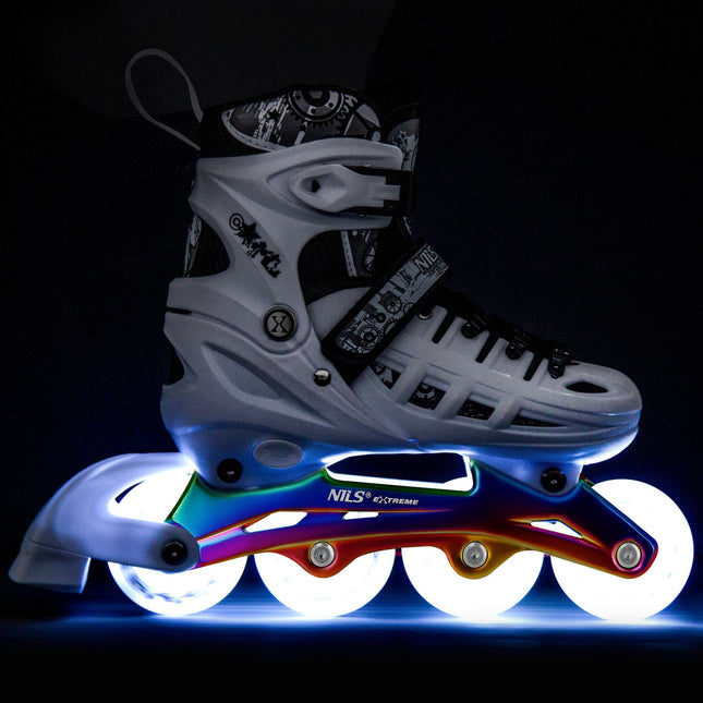 Patins à roues alignées/à glace, 4 en 1, LED blanches, taille L (39-42)