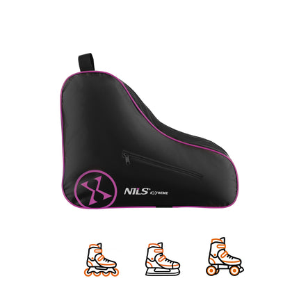 Sac pour patins à roues alignées, rose, nylon 420D, poche zippée
