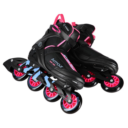 Rollers en ligne, noir/rose, pointure 39, équipement de protection