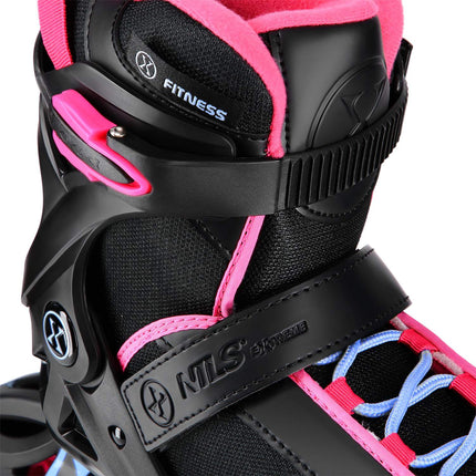 Patins à roues alignées, noir/rose, taille 42, protection