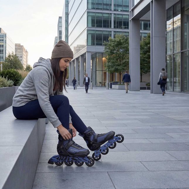 Patins à roues alignées, bleu foncé, pointure 41, freins ABEC-7