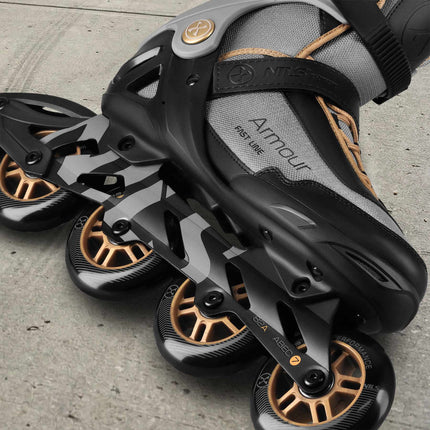 Patins à roues alignées, gris foncé, pointure 39, ABEC-7, frein