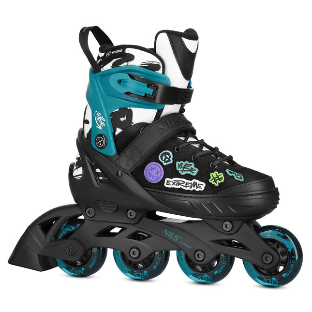 Patins à roues alignées, turquoise, taille S (33-36), roulements ABEC-5