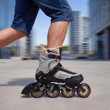 Patins à roues alignées avec frein, ABEC-7, gris foncé, pointure 38
