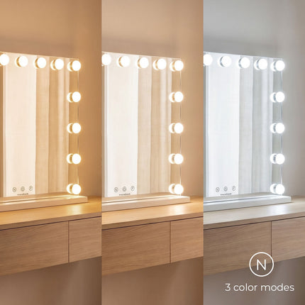 InnovaGoods Glimma Deluxe Hollywood LED Vanity Mirror, 15 Bulbs, 10X Magnifier