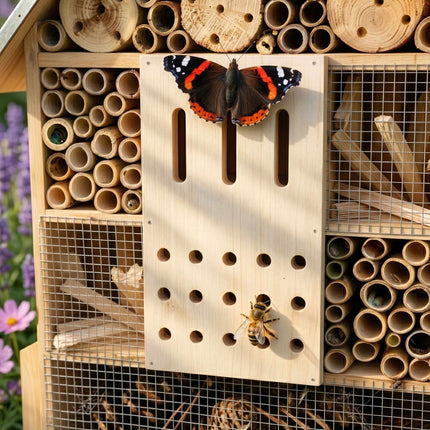 Insektenhotel mit Ständer – Wetterfestes Metalldach
