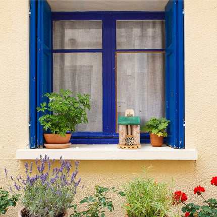 Hôtel à insectes pour abeilles avec toit vert