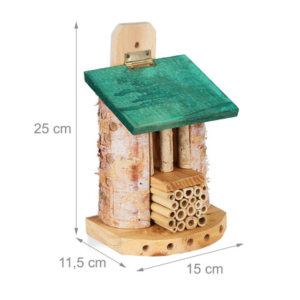 Hôtel à insectes pour abeilles avec toit vert