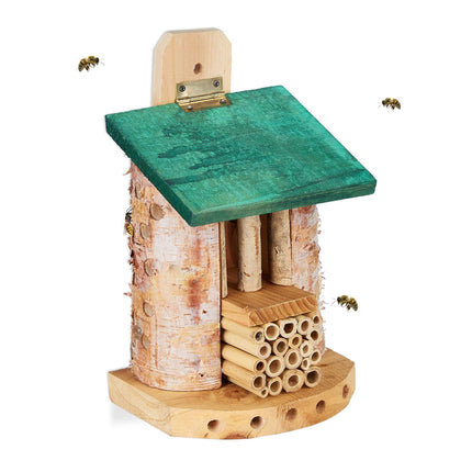 Hôtel à insectes pour abeilles avec toit vert