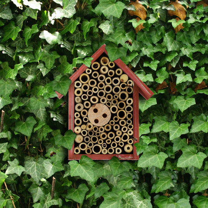 Insektenhotel für Wildbienen in Rot