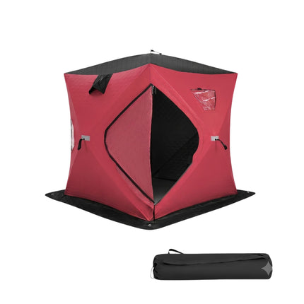 Tente de pêche sur glace isolée et pliable, 2 personnes, rouge