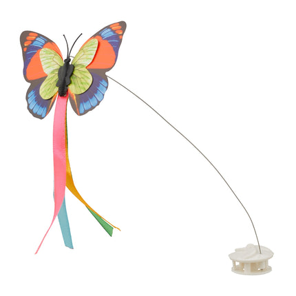 Jouet interactif pour chat avec piste à billes et papillon rotatif