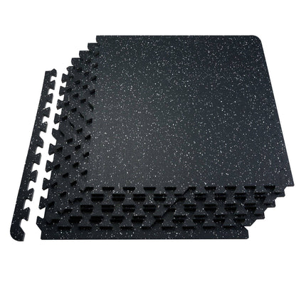 Interlocking Gym Floor Mats, 0.56 in, 6 Tiles, 24 Sq Ft