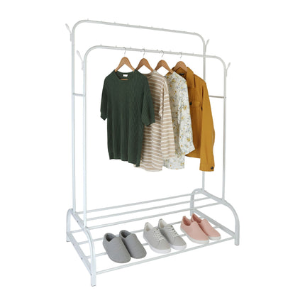 Armoire double en fer avec 2 tringles et étagères