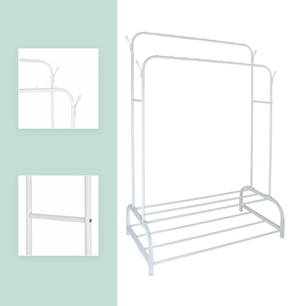 Armoire double en fer avec 2 tringles et étagères