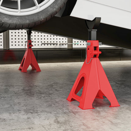 Chandelle de levage capacité de charge 6 tonnes 2 pièces support de béquille comprenant 2 goupilles de sécurité réglables en hauteur rouge