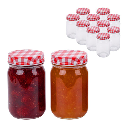 Bocaux à confiture, ensemble de 400 ml en verre avec couvercles à visser hermétiques