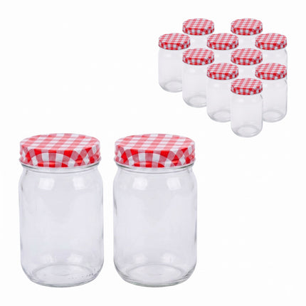 Bocaux à confiture, ensemble de 400 ml en verre avec couvercles à visser hermétiques