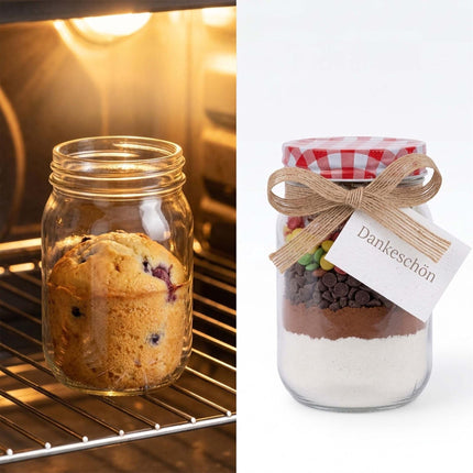 Bocaux à confiture, ensemble de 400 ml en verre avec couvercles à visser hermétiques