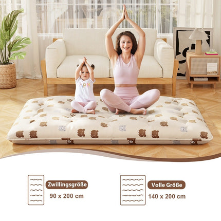 Matelas futon japonais, 140 x 200 cm, housse lavable