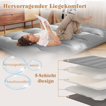 Matelas futon japonais, housse lavable, 140 x 200 cm