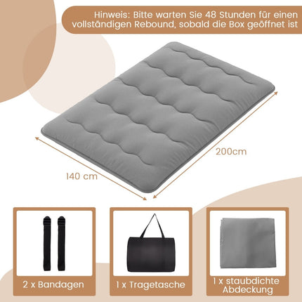 Matelas futon japonais, housse lavable, 140 x 200 cm